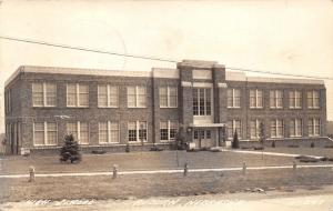 Auburn Nebraska~High School~Fence Along Sidewalk~1943 RPPC Postcard