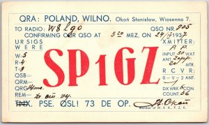 Radio Card Code SP1GZ Poland Amateur Radio Station Posted Postcard
