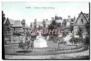 Postcard Old Paris Square and Musee de Cluny