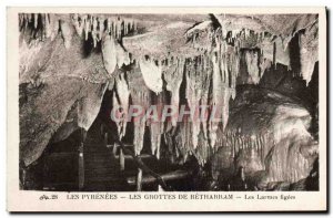 Old Postcard The Pyrenees The Betharram Caves Of Tears frozen