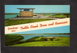 KS Greetings From Tuttle Creek Dam and Reservoir nr Manhattan Kansas Postcard