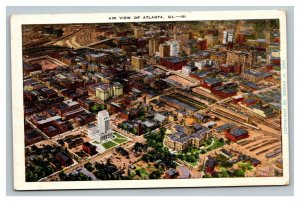 Vintage 1940's Postcard Aerial View Downtown Business District Atlanta Georgia