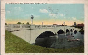 Lincoln Highway Bridge Fort Wayne IN Postcard PC403