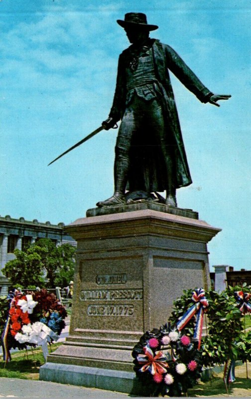 Massachusetts Boston Statue Of Colonel William Prescott At Bunker Hill Monument
