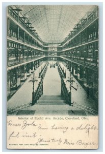 C 1900-05 Interior View Of Euclid Ave. Arcade, Cleveland OH Postcard F80 