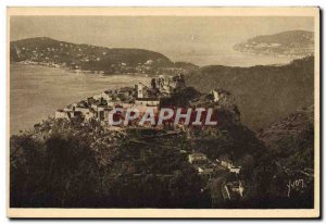 Old Postcard La Douce France Cote D Azur Eze General view