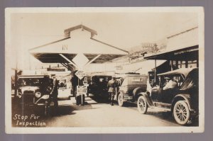 California RPPC c1920 BORDER CROSSING U.S. Immigration INSPECTION Social History