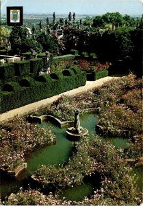 Castelo Branco, Portugal, Spain, Mrs. Hamman, gardens. Postcard