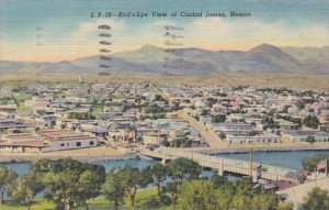 Mexico Juarez Birds Eye View Of Ciudad 1952 Curteich