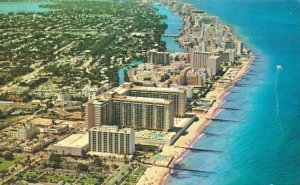 USA Aerial View Of Miami Beach Vintage Postcard 07.48