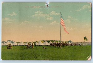 1914 New Jersey State Camp White Tent US Military Sea Girt New Jersey Postcard