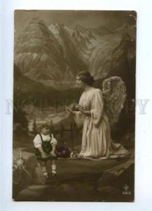 3161775 WINGED Guardian ANGEL & Kid GIRL Vintage PHOTO PC