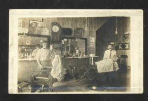 RPPC SEDALIA MISSOURI BOTHWELL BARBERSHOP INTERIOR REAL PHOTO POSTCARD