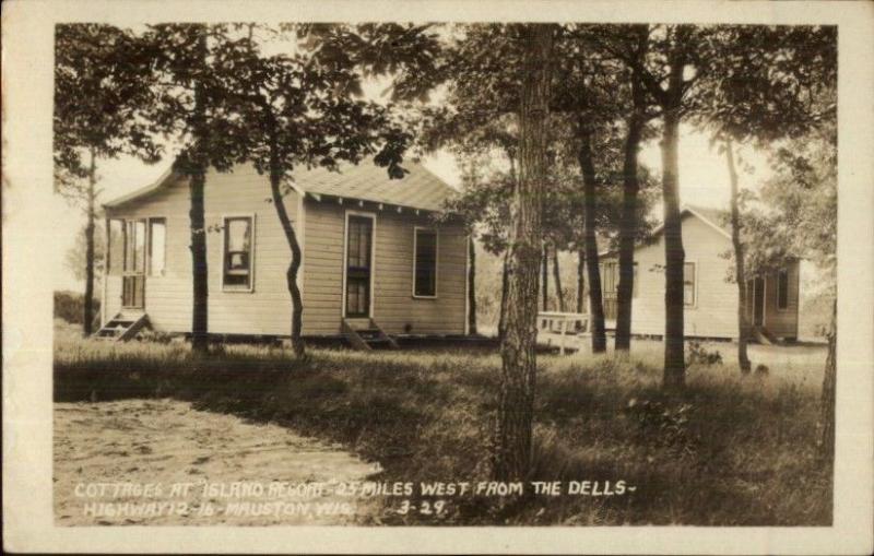 Mauston WI Cottages at Island Resort Real Photo Postcard