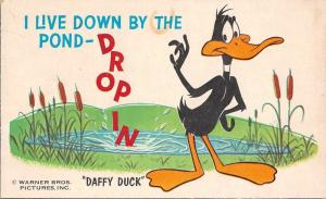 Daffy Duck I Live Down By The Pond Warner Bros Bugs Bunny antique pc Z31222