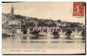 Postcard Old Saint Cloud General view and the bridge