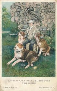 Rattlesnake Pete with his Dogs - Rochester, New York - DB