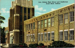 Postcard John Adams High School and Auditorium in South Bend, Indiana~133863