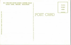 Bad River Gorge Copper Falls State Park Mellen Wisconsin Thompson Vtg Postcard 