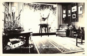 RPPC Real Photo Cowboy, Actor, Will Rogers,Beautiful Ranch Room,Old Postcard