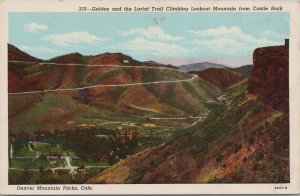 Linen~Castle Rock Point~Lariat Trail Denver Mountain Parks CO~Vintage Postcard