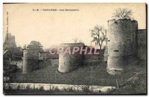 Old Postcard Thouars Ramparts