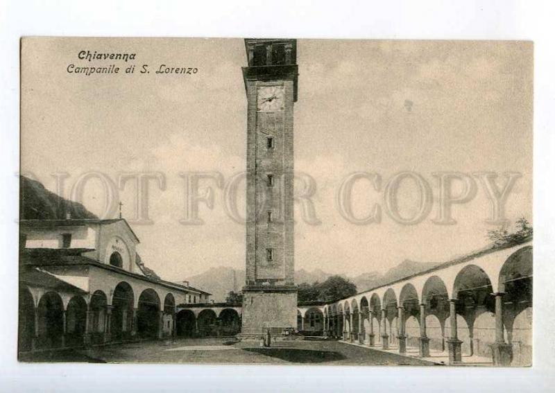 246801 ITALY Chiavenna Campanile di S.Lorenzo Vintage postcard