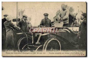 Postcard Old Automobile carts in Boulogne Cup on Wed, June 25th, 1911 Thomas ...