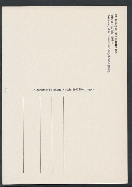 Germany Postcard - St Georgskirche, Nordlingen RR2216