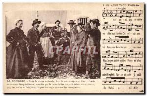 Auvergne - Folklore - Costumes - The Bouree - song - music - dance - Old Post...