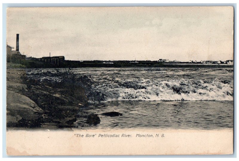 Moncton New Brunswick Canada Postcard The Bore Petticodiac River c1920's