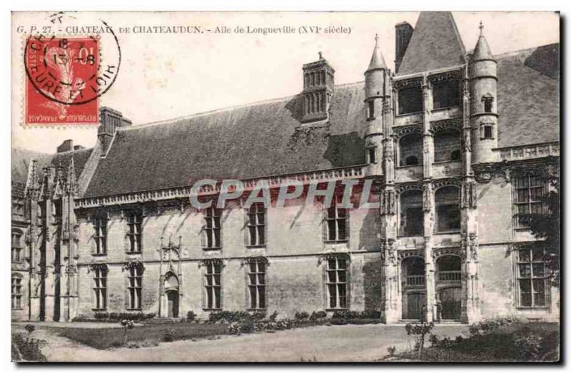 Old Postcard Chateaudun Chateau Longueville wing