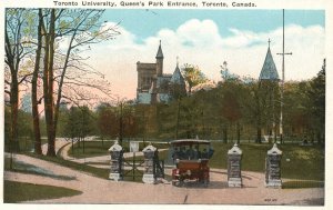 Vintage Postcard Toronto University Campus Queens Park Entrance Toronto Canada