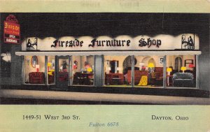 J65/ Dayton Ohio Postcard Linen Fireside Furniture Shop Store West 3rd 69