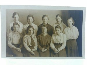 Form VI Girls High School ? Vintage Antique Postcard Photo Taken March 1917 WW1