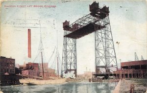 Chicago Illinois 1911 Postcard Halsted Street Lift Bridge