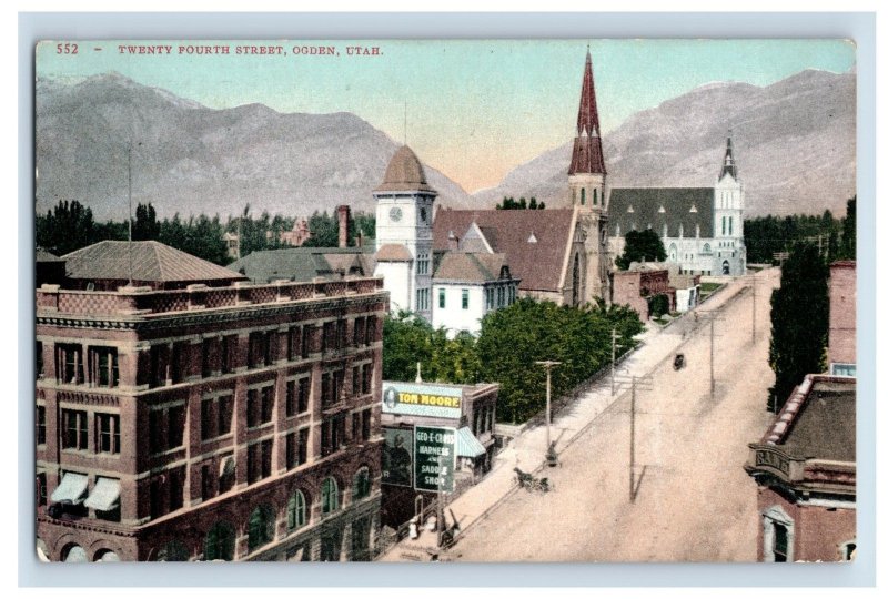 Vintage Twenty Fourth Street Ogden Utah Postcard P220E