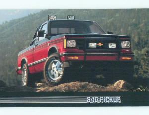 Unused 1980's postcard ad CHEVROLET S-10 PICKUP WITH LIGHTS ON ROOF k8990