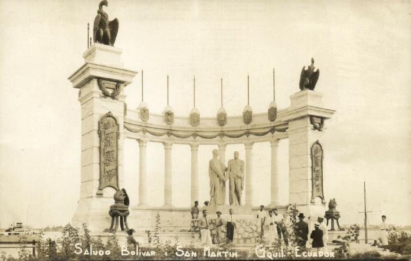 ecuador, GUAYAQUIL, La Rotonda de Bolívar y San Martin (1930s) RPPC