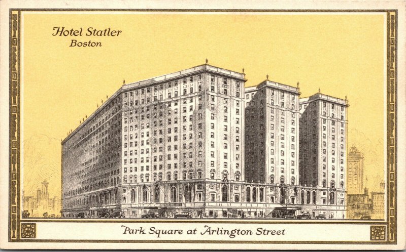 Vtg Hotel Statler Park Square at Arlington Street Boston MA Postcard