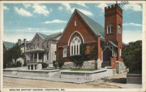 Frostburg MD English Baptist Church c1920 Postcard rpx