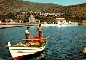 Greece Crete Elounda Fishing Scene