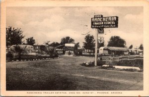 The Rancheria Trailer Estates Mobile Homes Phoenix AZ c1954 Vintage Postcard V63