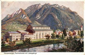 Vintage Postcard Passionstheater Mit Laber Gebirge Mountain Oberammergau Germany