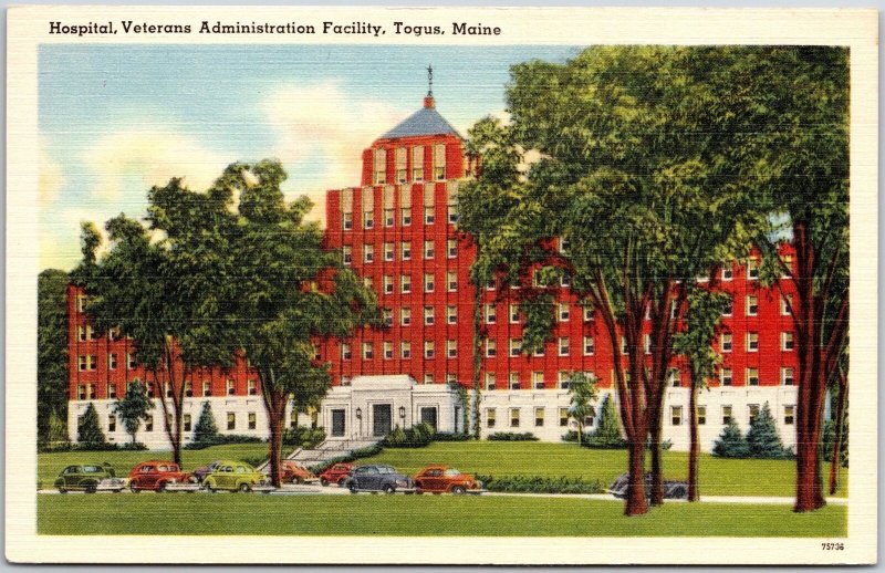 Togus Maine ME, Hospital, Veterans Administration Facility, Vintage Postcard