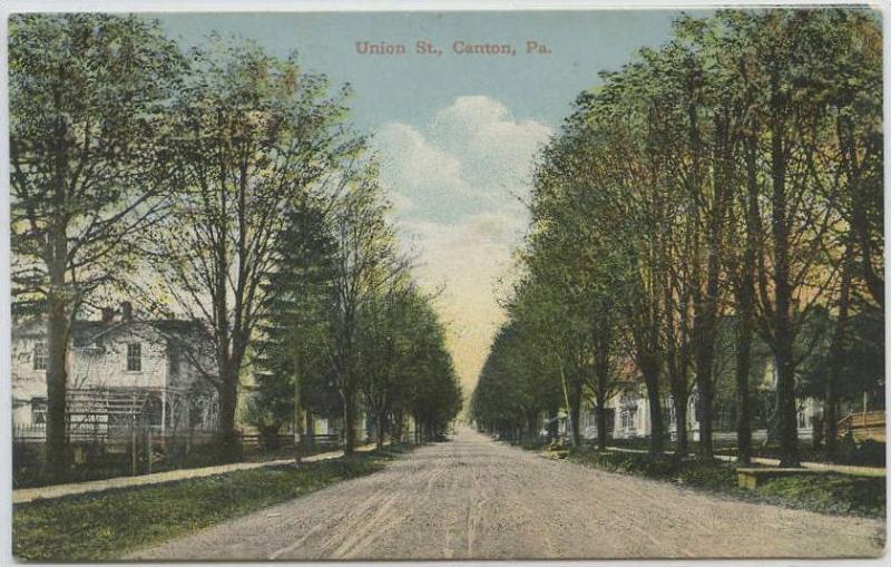 Union Street Scene Canton Pennsylvania 1912 postcard