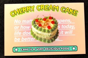 [AG] P568 Food Cherry Cream Cake Dessert Gastronomy Cuisine (postcard) *New