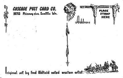 LEWIS & CLARK Columbia River Indians, Canoe Oldfield Art c1940s Vintage Postcard
