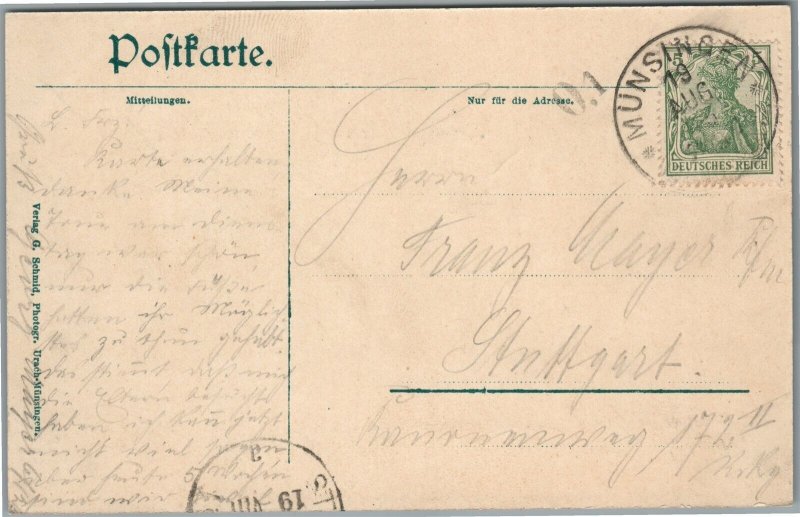 GERMAN MILITARY CAMP MUNSINGEN TROOPS TRAINING AREA ANTIQUE POSTCARD
