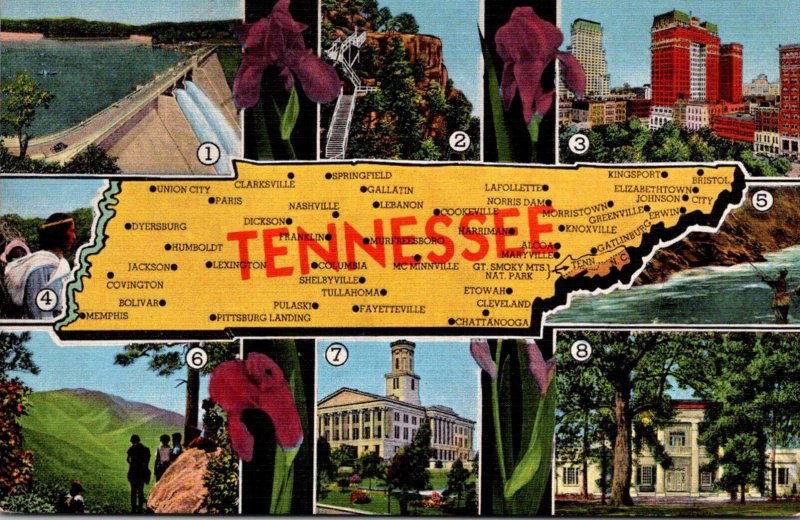 Tennessee State Map and Multi View